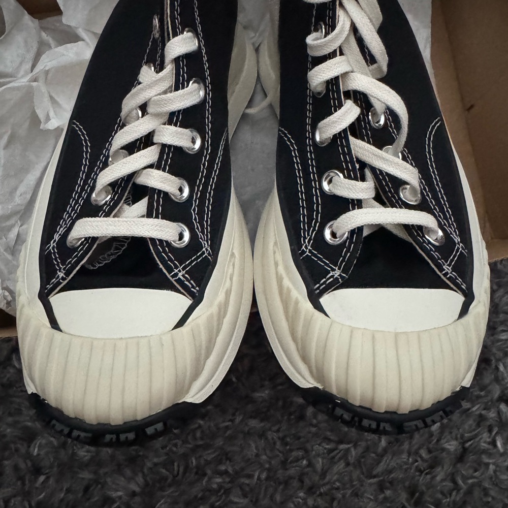 Size 9/10.5 Converse Black and Cream Traction Utility Hi Top AT-CX Sneakers - Picture 6 of 7